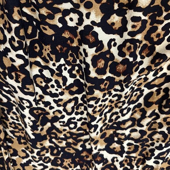 Talbots Women’s Leopard Print Tie Waist Midi Dress – Size 4 Chic Animal Print - Picture 4 of 9